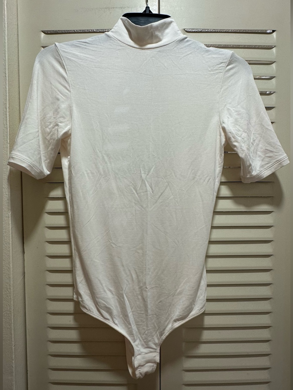 Classic White Short-Sleeve Mock Neck Men's Bodysuit